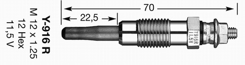 NGK Izzítógyertya Y-916R_NGK